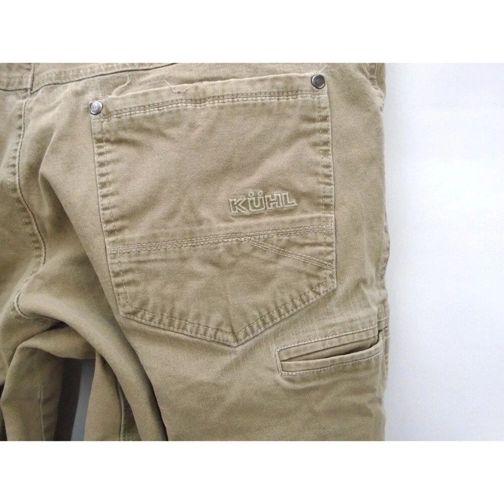 Kuhl Kanvus Jean Men's Size 34 (34x29) Vintage Patina Dye Hiking Pants Tan - Picture 11 of 13